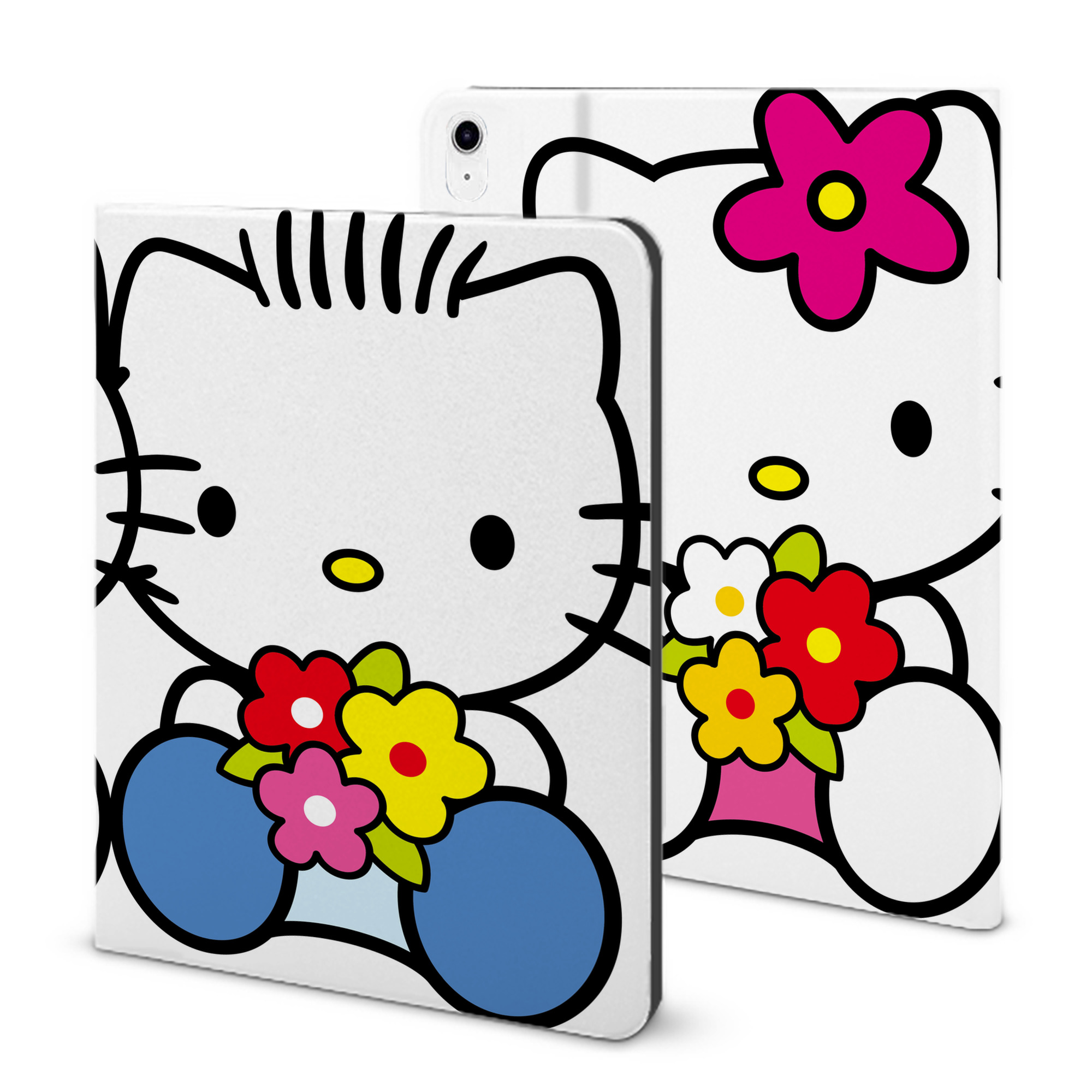 （画像用） Hello Kitty ハローキティ IPad ケース ブック型 PUレザー TPU 耐衝撃 軽量 薄型 ペン収納なし 全面保護 IPad 各モデル対応